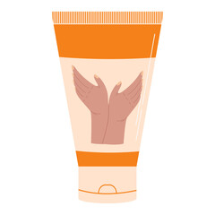 Hand cream illustration. Flat vector illustration in cartoon style. Beauty and fashion, personal care, beauty salons, online stores.