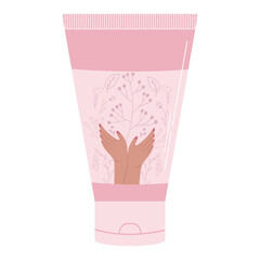 Hand cream illustration. Flat vector illustration in cartoon style. Beauty and fashion, personal care, beauty salons, online stores.