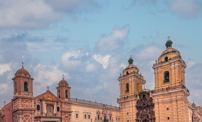 Basilica and Convent of San Francisco of Lima in the Historic Center of Lima, Peru.