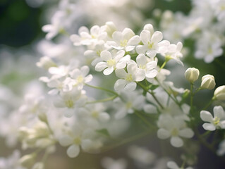 Beautiful white tree blossom, close-up