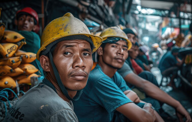 Portrait of a group of workers at the factory