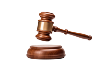 Isolated white background with judge s gavel