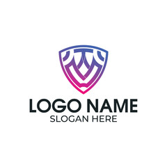shield logo design vector