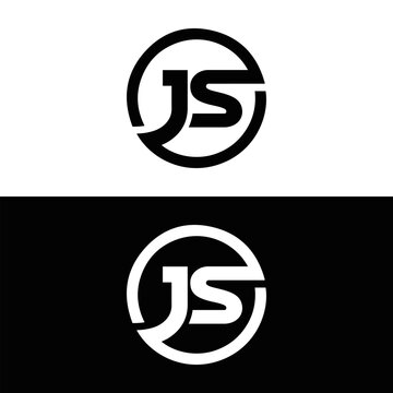 JS logo. JS set , J S design. White JS letter. JS, J S letter logo design. Initial letter JS letter logo set, linked circle uppercase monogram logo. J S letter logo vector design.	
