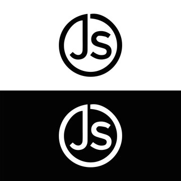 JS logo. JS set , J S design. White JS letter. JS, J S letter logo design. Initial letter JS letter logo set, linked circle uppercase monogram logo. J S letter logo vector design.	
