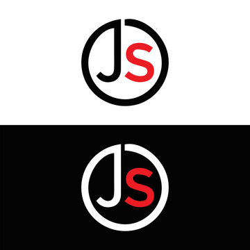 JS logo. JS set , J S design. White JS letter. JS, J S letter logo design. Initial letter JS letter logo set, linked circle uppercase monogram logo. J S letter logo vector design.	
