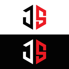 JS logo. JS set , J S design. White JS letter. JS, J S letter logo design. Initial letter JS letter logo set, linked circle uppercase monogram logo. J S letter logo vector design.	
