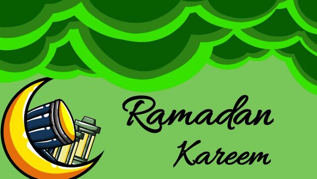Animated arabesque background for religious greetings as ramadan, Hajj, Eid  and common Islamic purposes