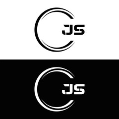 JS logo. JS set , J S design. White JS letter. JS, J S letter logo design. Initial letter JS letter logo set, linked circle uppercase monogram logo. J S letter logo vector design.	
