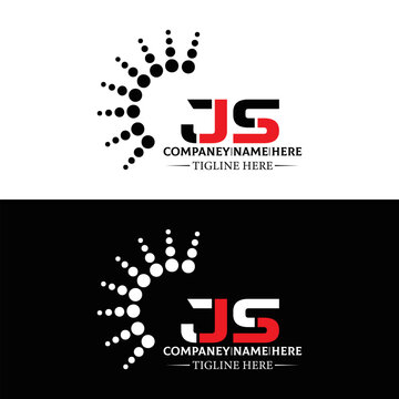 JS logo. JS set , J S design. White JS letter. JS, J S letter logo design. Initial letter JS letter logo set, linked circle uppercase monogram logo. J S letter logo vector design.	
