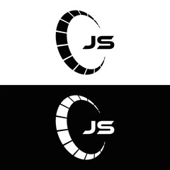 JS logo. JS set , J S design. White JS letter. JS, J S letter logo design. Initial letter JS letter logo set, linked circle uppercase monogram logo. J S letter logo vector design.	
