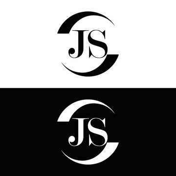 JS logo. JS set , J S design. White JS letter. JS, J S letter logo design. Initial letter JS letter logo set, linked circle uppercase monogram logo. J S letter logo vector design.	
