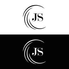 JS logo. JS set , J S design. White JS letter. JS, J S letter logo design. Initial letter JS letter logo set, linked circle uppercase monogram logo. J S letter logo vector design.	
