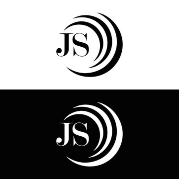 JS logo. JS set , J S design. White JS letter. JS, J S letter logo design. Initial letter JS letter logo set, linked circle uppercase monogram logo. J S letter logo vector design.	
