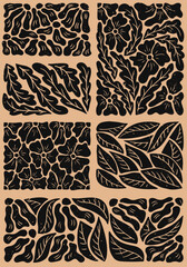 Abstract floral grunge graphic vertical poster