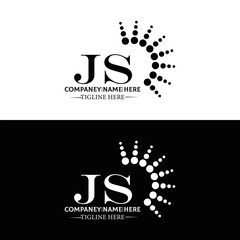 JS logo. JS set , J S design. White JS letter. JS, J S letter logo design. Initial letter JS letter logo set, linked circle uppercase monogram logo. J S letter logo vector design.	
