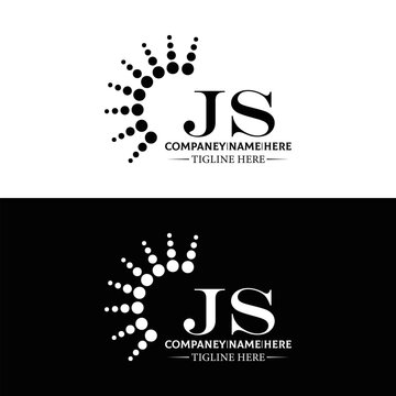 JS logo. JS set , J S design. White JS letter. JS, J S letter logo design. Initial letter JS letter logo set, linked circle uppercase monogram logo. J S letter logo vector design.	
