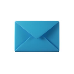 Blue envelope symbol isolated on black background. Created with generative AI.
