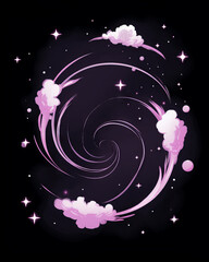 Vector illustration of a night sky with clouds