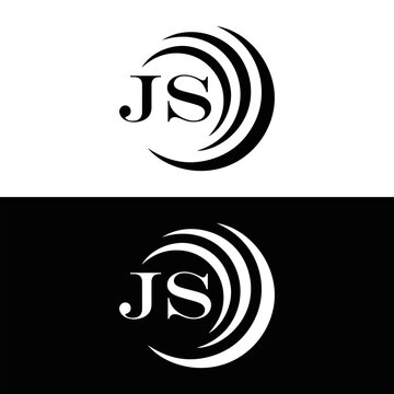 JS logo. JS set , J S design. White JS letter. JS, J S letter logo design. Initial letter JS letter logo set, linked circle uppercase monogram logo. J S letter logo vector design.	
