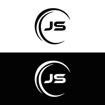 JS logo. JS set , J S design. White JS letter. JS, J S letter logo design. Initial letter JS letter logo set, linked circle uppercase monogram logo. J S letter logo vector design.	
