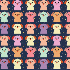 Vector dog face pattern design
