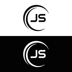 JS logo. JS set , J S design. White JS letter. JS, J S letter logo design. Initial letter JS letter logo set, linked circle uppercase monogram logo. J S letter logo vector design.	
