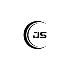 Fototapeta premium JS logo. JS set , J S design. White JS letter. JS, J S letter logo design. Initial letter JS letter logo set, linked circle uppercase monogram logo. J S letter logo vector design. 