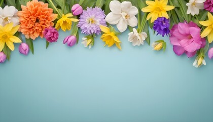 spring flowers on wooden background