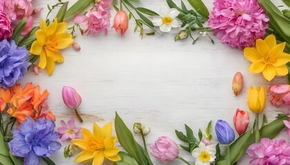 spring flowers frame