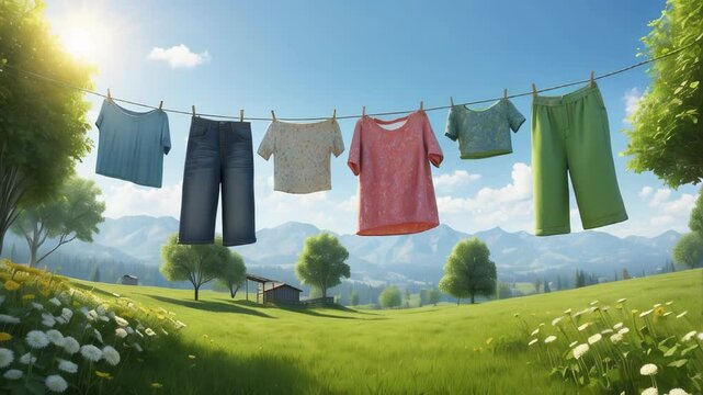 clothes dried under the hot sun