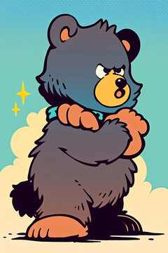 Bear. Retro illustration.