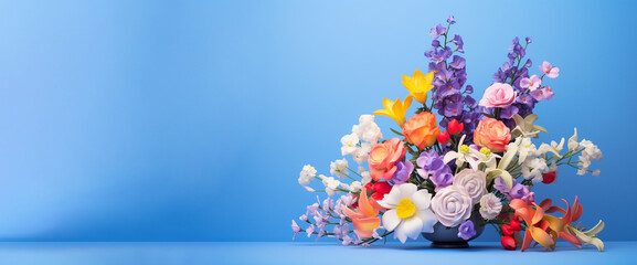 Spring flowers with copy space	