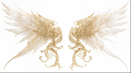 Angel wings isolated on white background