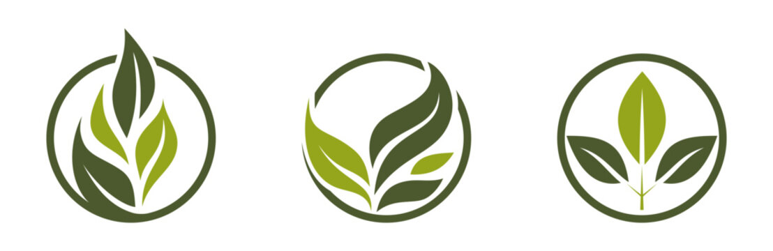 eco friendly icons. organic, bio and natural symbols. vector illustrations in flat design