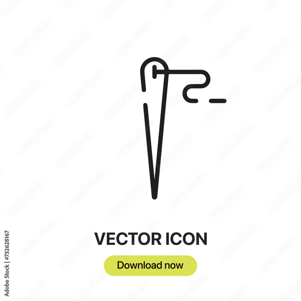 Leinwandbilder sewing icon vector. linear-style sign for mobile concept and web design. sewing symbol illustration.