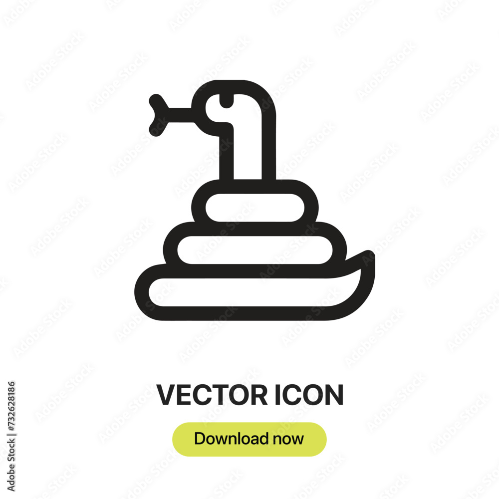 Leinwandbilder snake icon vector. linear-style sign for mobile concept and web design. snake symbol illustration. p