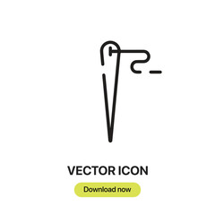 Sewing icon vector. Linear-style sign for mobile concept and web design. Sewing symbol illustration. Pixel vector graphics - Vector.	
