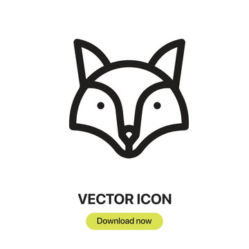 Fox icon vector. Linear-style sign for mobile concept and web design. Fox symbol illustration. Pixel vector graphics - Vector.	