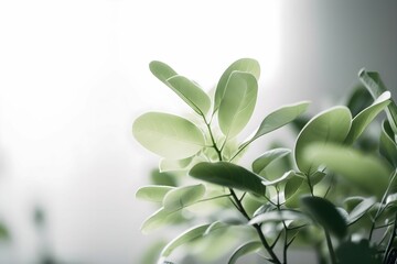 AI generated illustration of a vibrant green plant against a white background