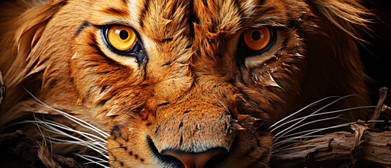 Closeup of lion eye