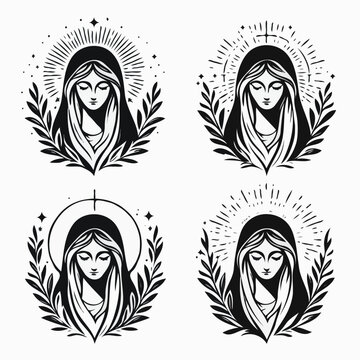 Holay mary with olive leaves
