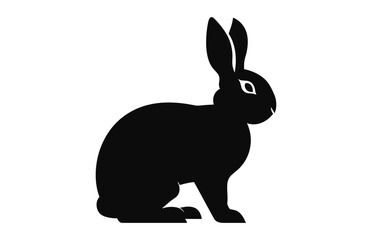 Easter Bunny black silhouette vector isolated on a white background