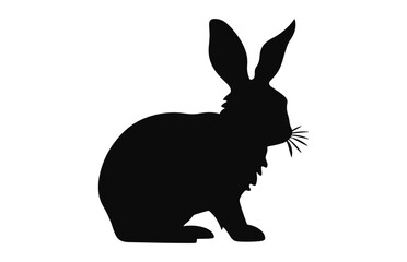 Easter Bunny black silhouette vector isolated on a white background