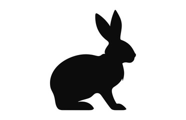 Easter Bunny black silhouette vector isolated on a white background