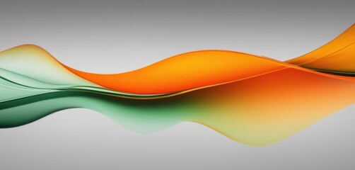 Color gradient flow of green and orange. Volumetric gradient shapes.