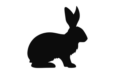 Easter Bunny silhouette black vector isolated on a white background