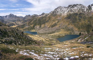 Fototapeta na wymiar Tristalia Lakes in the Andorran Pyrenees