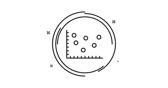 scatter chart animated outline icon. scatter chart rotation appearance 4k video animation for web, mobile and ui design