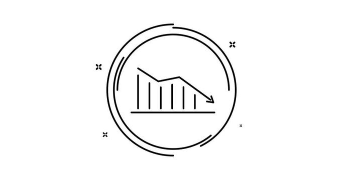 chart animated outline icon. chart rotation appearance 4k video animation for web, mobile and ui design